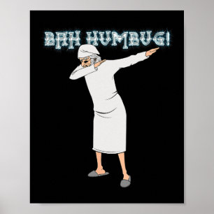 Poster Fun Noël Carol Dabbing Scrooge Nightgown Bah
