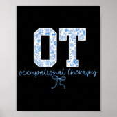 Poster Fun Ot Occupational Therapy Blue Coquette Bow Ot T (Devant)
