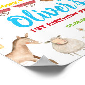 Poster Fun Party Barnyard Farm Animaux Anniversaire Bienv (Coin)