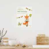 Poster Fun Party Fox de Woodland mignonne Anniversaire de (Cuisine)
