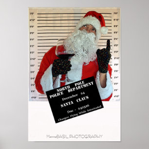 Poster Fun Père Noël Dans L'Affiche Du Département De Pol