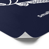 Poster Fun poisson de fond blanc sur le bleu profond (Coin)