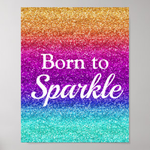 Poster Fun Rainbow Pride Parties scintillant Né à Sparkle