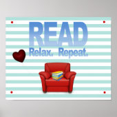 Poster Fun Read, Relax, and Repeat Literacy Print (Devant)
