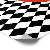 Poster Fun Red Round Collage noir & blanc bandes (Coin)