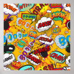 Poster Fun Retro Comic Book Pop Art Explosions<br><div class="desc">Un design cool,  tendance et amusant qui met le fouet,  zap,  pow dans votre maison,  votre vie et votre journée. Un grand cadeau pour vous,  vos amis ou votre famille. Conçu par ComicBookPop© à l'adresse www.zazzle.com/comicbookpop*</div>