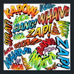 Poster Fun Retro Comic Book pop Art Sounds<br><div class="desc">Un design amusant, cool et tendance rétro de bande dessinée pop art inspiré de l'art qui met le wham, zap, pow dans votre journée. Le cadeau parfait pour les super-héros, vos amis, votre famille ou comme un régal pour vous-même. Conçu par ComicBookPop© à l'adresse www.zazzle.com/comicbookpop*</div>