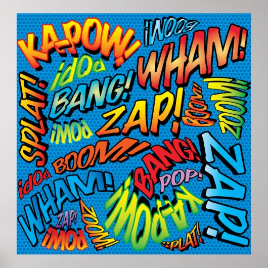Poster Fun Retro Comic Book pop Art Sounds (Devant)