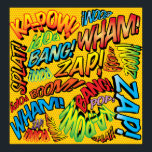 Poster Fun Retro Comic Book pop Art Sounds<br><div class="desc">Un design amusant,  cool et tendance rétro de bande dessinée pop art inspiré de l'art qui met le wham,  zap,  pow dans votre journée. Le cadeau parfait pour les super-héros,  vos amis,  votre famille ou comme un régal pour vous-même. Conçu par ComicBookPop© à l'adresse www.zazzle.com/comicbookpop*</div>