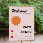 Poster Fun rose Abstrait Graphic Design 20x28 Mariage<br><div class="desc">Design graphique avant-gardiste design mariage d'inspiration abstraite avec des couleurs rose,  jaune et orange</div>