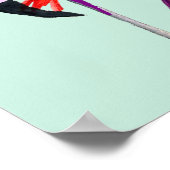 Poster Fun rose flamingo aquarelle illustration (Coin)