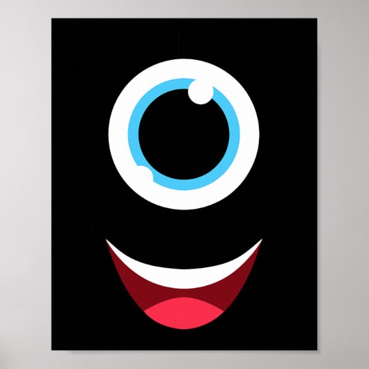 Poster Fun Scanner Monster Eyeball Face Facile Halloween (Devant)