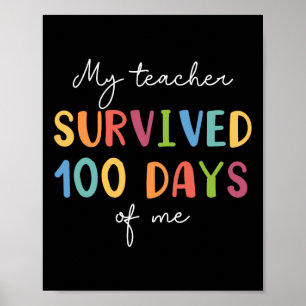 Poster Fun School Boys Girls Kids Don 100 Jours D'École