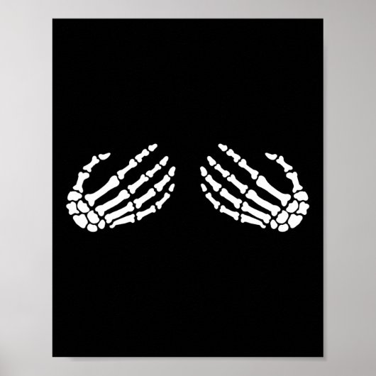 Poster Fun Skeleton Mains Halloween Filles Skeleton Bra (Devant)