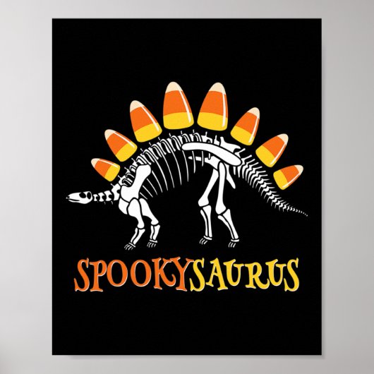 Poster Fun Spookysaurus Candy Corn Dinosaur Halloween Tod (Devant)