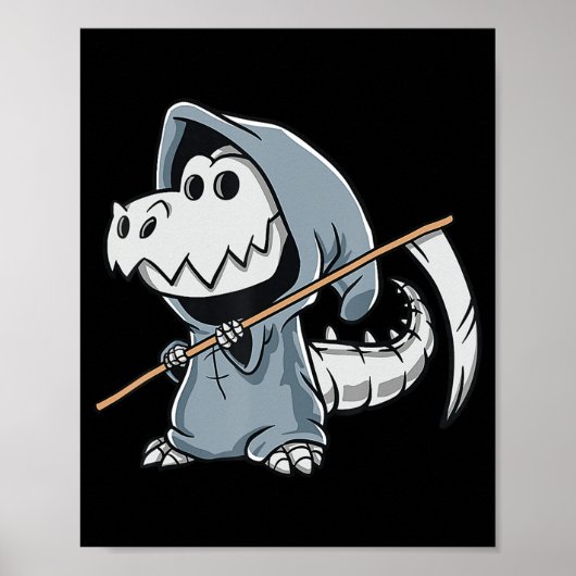 Poster Fun squelette de TRex Dino Faucheuse dinosaure Hal (Devant)