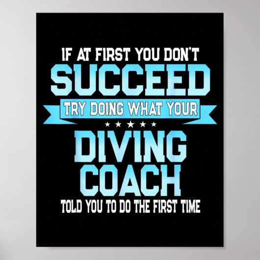 Poster Fun Srt Coach Meme - Funny Diving Saying  (Devant)