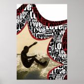 Poster Fun Star-Burst Black & White Love Activité (Devant)