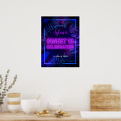 Poster Fun Sweet 16 Neon Glow Anniversaire Bienvenue (Cuisine)