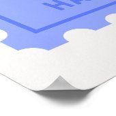 Poster "Fun Things Happen Here" Citation Bleu Timbre Impr (Coin)