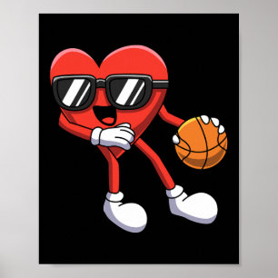 Poster Fun Valentines Jour Coeur Jouer Bysketbyll Boys K