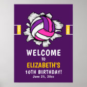 Poster Fun Volleyball Girl Birthday (Devant)