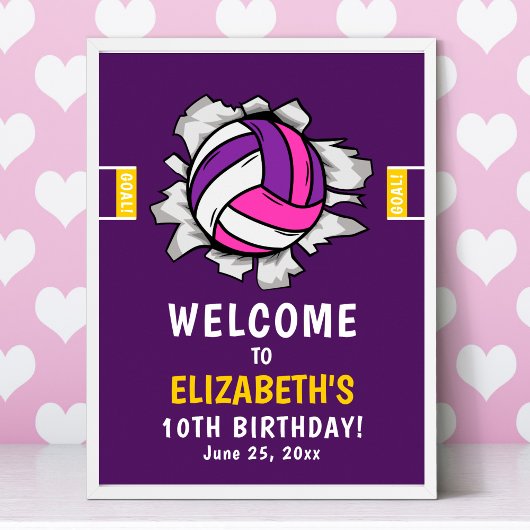 Poster Fun Volleyball Girl Birthday