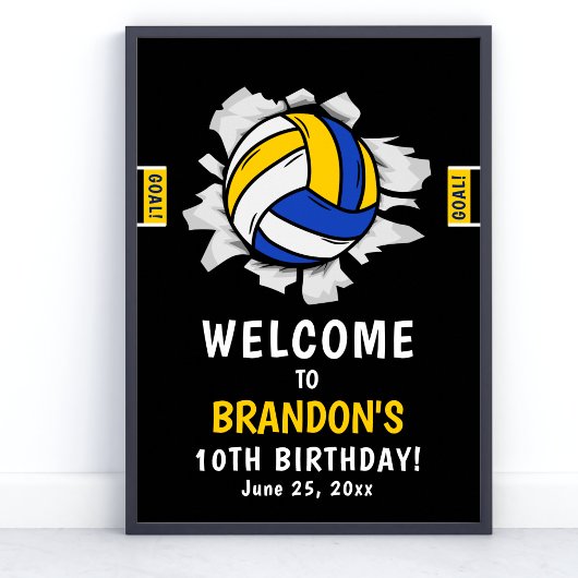Poster Fun Volleyball Kids Birthday