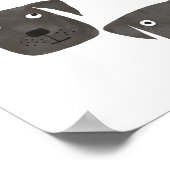 Poster Fun Watercolor Blac Labrador Retriever Dogs (Coin)