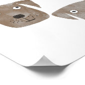 Poster Fun Watercolor Chocolate Labrador Retriever Dogs (Coin)