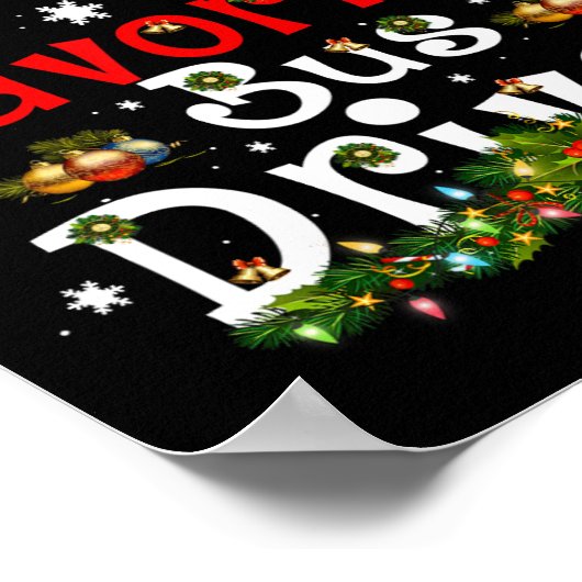 Poster Fun Xmas Lighting Père Noël Favorite Bus Driver Ch (Coin)