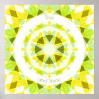 Fun Yellow Green Rise et brillant Star Motivationn