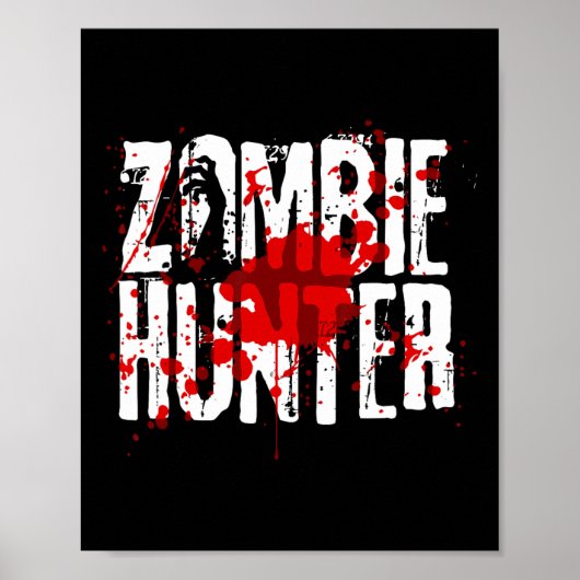 Poster Fun Zombie Hunter Design Pour Garçons Filles Hallo (Devant)