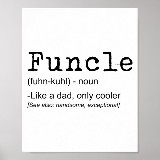 Poster Funcle Définition Drôle Joke Don Pour Oncle_1 (Devant)