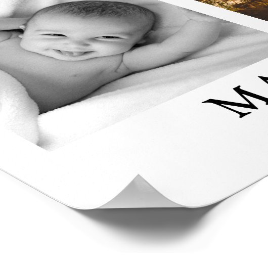 Poster Funérailles | Collage de photos commémoratives (Coin)