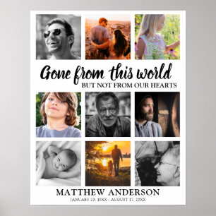 Poster Funérailles Collage de photos commémoratives