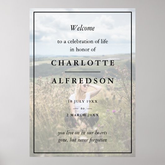 Poster Funérailles élégantes | Photo de service commémora (Devant)