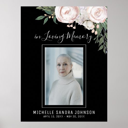 Poster Funérailles Noir Célébration de l'Affiche de bienv (Devant)