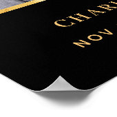 Poster funérailles noir or photo souvenir bienvenue (Coin)