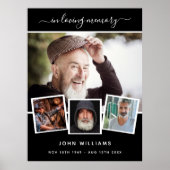 Poster Funérailles photo collage noir mémorial bienvenue (Devant)