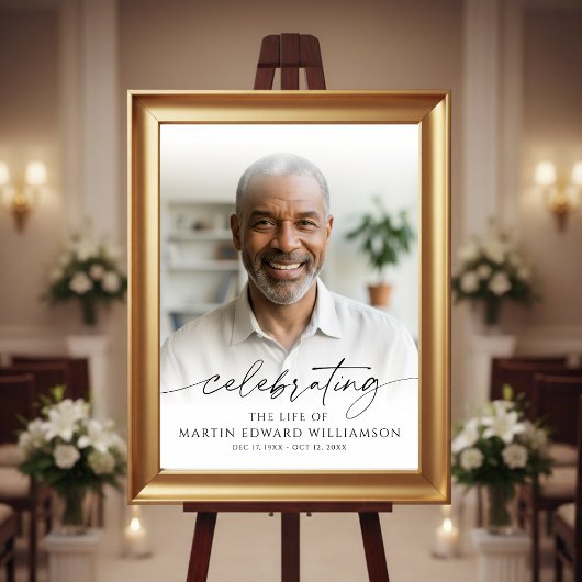 Poster Funeral Celebration of Life Photo Memorial