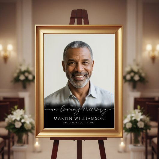 Poster Funeral Forever In Our Hearts Photo Modern Script