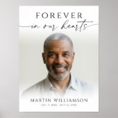 Poster Funeral Forever In Our Hearts Photo Modern Script (Devant)