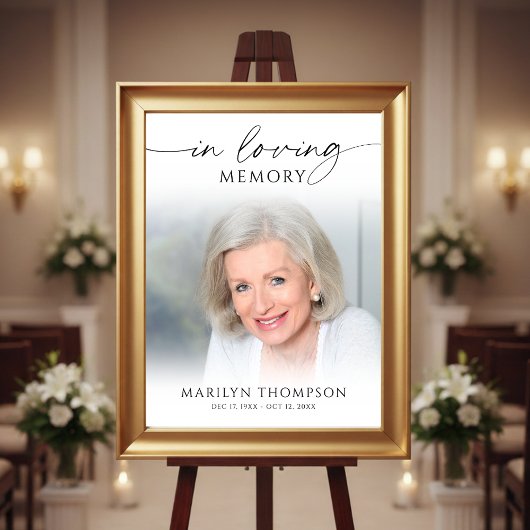 Poster Funeral In Lovng Memory Photo Welcome Sign