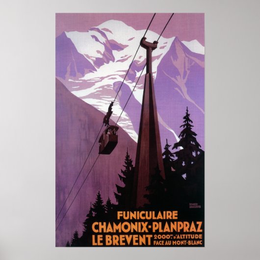 Poster Funiculaire à Brevent Mt. (Devant)