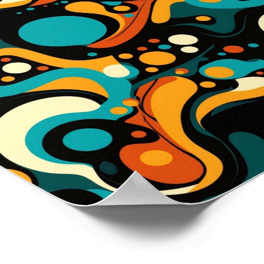 Poster Funk rétro Abstrait (Coin)