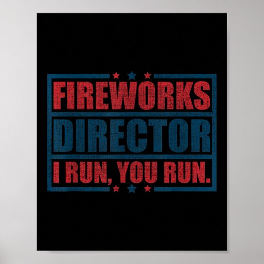 Poster Funky 4 juillet Fireworks Directeur Je Vous Exécut (Devant)