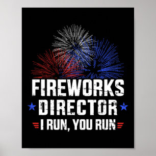 Poster Funky 4 juillet Fireworks Directeur Je Vous Exécut