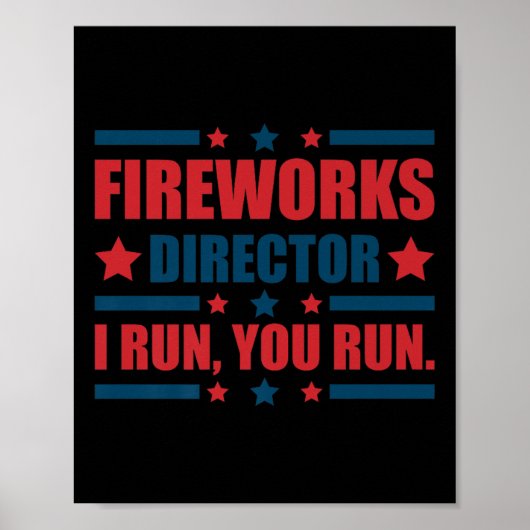 Poster Funky 4 juillet Fireworks Directeur Je Vous Exécut (Devant)