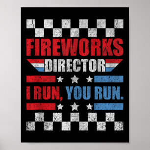 Poster Funky 4 juillet Fireworks Directeur Je Vous Exécut
